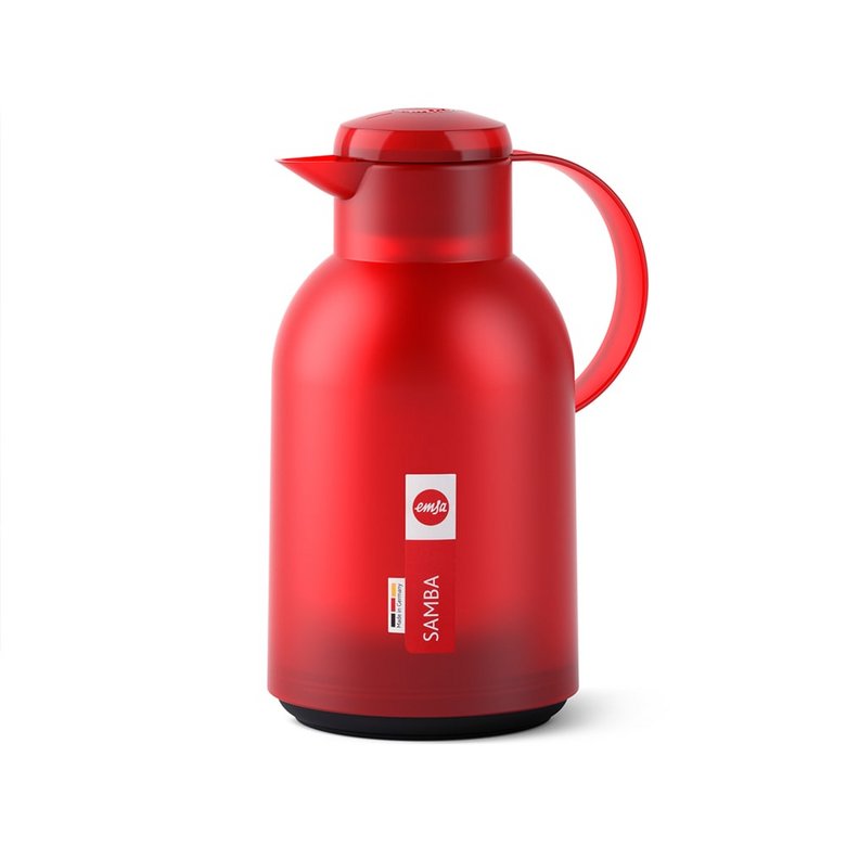 Emsa Samba Vacuum Flask Thermos Bottle 1 L with Quick Press Closure 