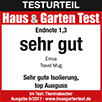 Sehr gute Isolierung. Top Ausguss – Endnote 1,3 „sehr gut“ – Haus & Garten Test
