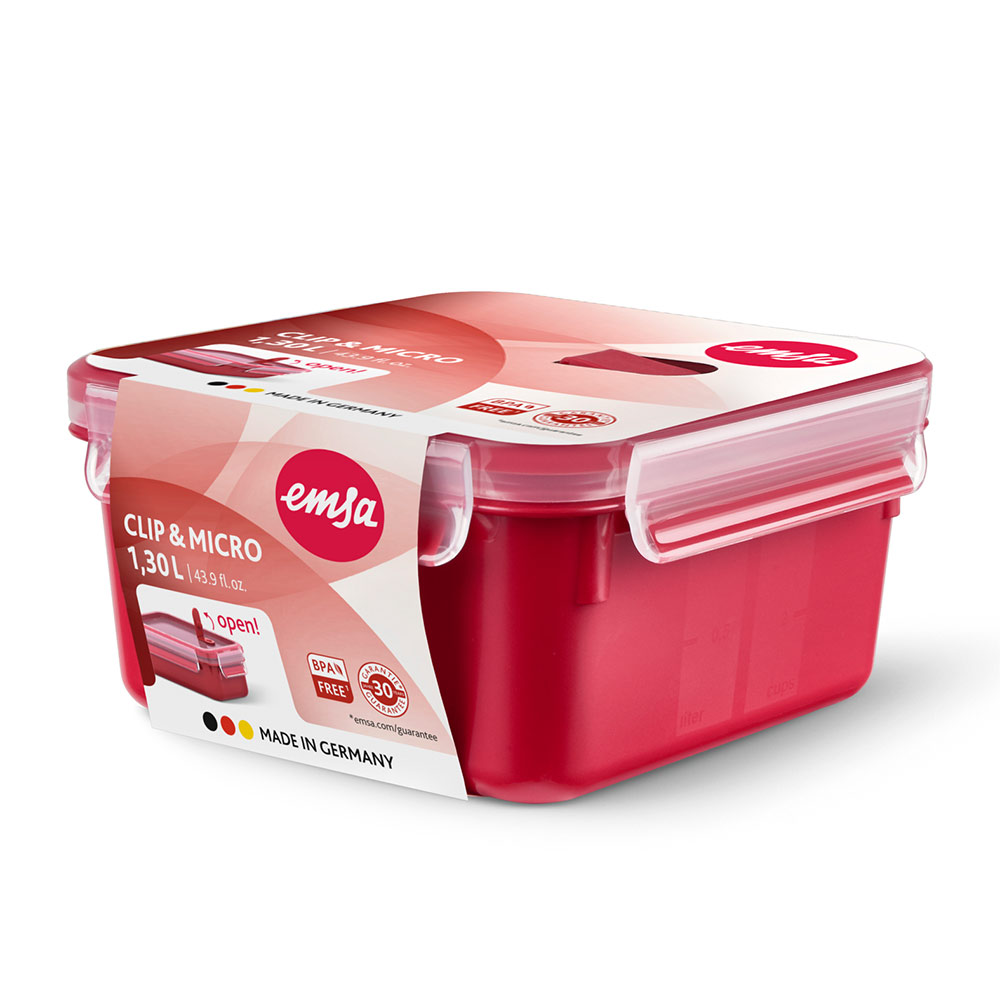 Clip & Micro. Boite alimentaire à Micro-onde rectangulaire 0,80L - Emsa